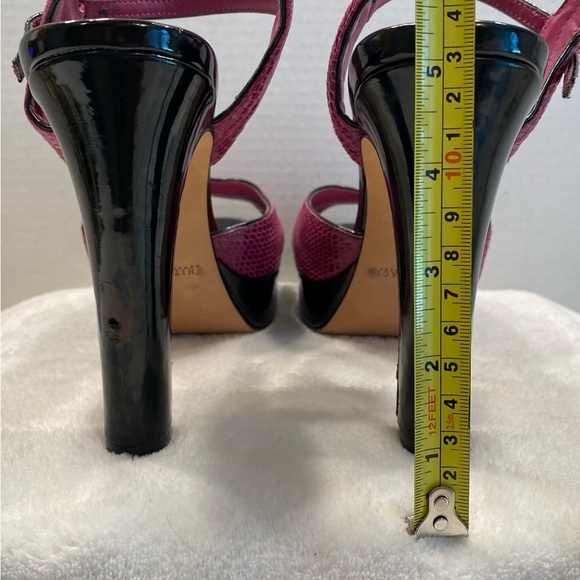 White House Black Market High Heels Snake Print Peep Toe Platform Sz 10 - Picture 7 of 12